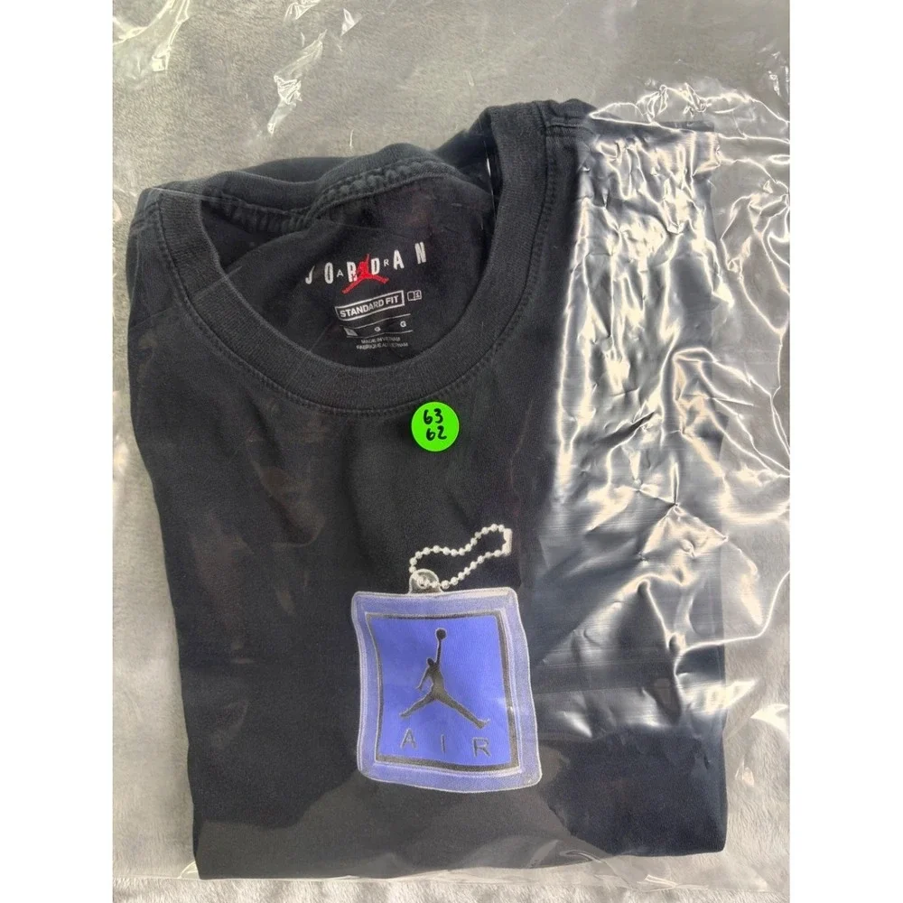 Jordan Air Hangtag Graphic Mens L Black T-Shirt Short Sleeve
